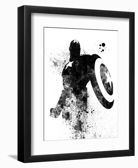 Captain America Watercolor V-Jack Hunter-Framed Art Print