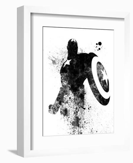 Captain America Watercolor V-Jack Hunter-Framed Art Print