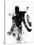 Captain America Watercolor V-Jack Hunter-Stretched Canvas