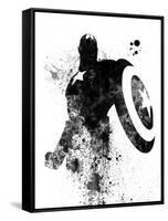 Captain America Watercolor V-Jack Hunter-Framed Stretched Canvas