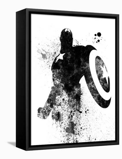 Captain America Watercolor V-Jack Hunter-Framed Stretched Canvas