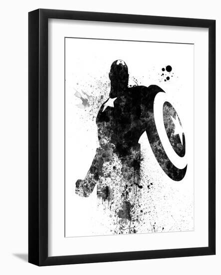 Captain America Watercolor V-Jack Hunter-Framed Art Print