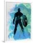 Captain America Watercolor-Jack Hunter-Framed Art Print