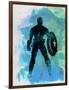 Captain America Watercolor-Jack Hunter-Framed Art Print