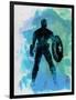 Captain America Watercolor-Jack Hunter-Framed Art Print