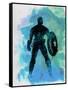 Captain America Watercolor-Jack Hunter-Framed Stretched Canvas