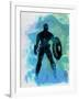 Captain America Watercolor-Jack Hunter-Framed Art Print