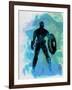 Captain America Watercolor-Jack Hunter-Framed Art Print