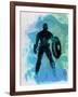 Captain America Watercolor-Jack Hunter-Framed Art Print