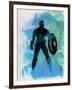 Captain America Watercolor-Jack Hunter-Framed Art Print