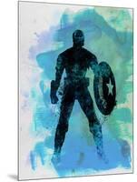 Captain America Watercolor-Jack Hunter-Mounted Art Print