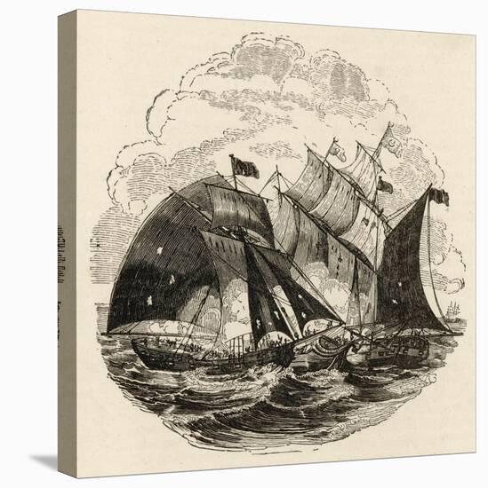 Captain Avery's Sloops Capture Ganj-I-Sawai-null-Stretched Canvas
