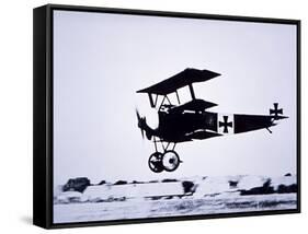 Captain Baron Von Richthofen Landing His Fokker Triplane-German photographer-Framed Stretched Canvas