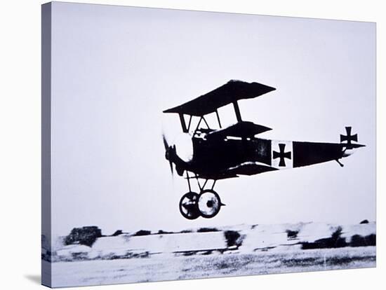 Captain Baron Von Richthofen Landing His Fokker Triplane-German photographer-Stretched Canvas