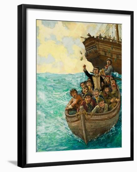 Captain Bligh and the Few Being Cast Adrift-Kenneth John Petts-Framed Giclee Print