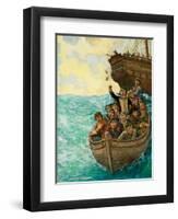 Captain Bligh and the Few Being Cast Adrift-Kenneth John Petts-Framed Giclee Print