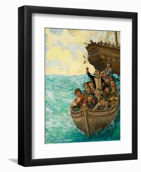 Captain Bligh and the Few Being Cast Adrift-Kenneth John Petts-Framed Giclee Print