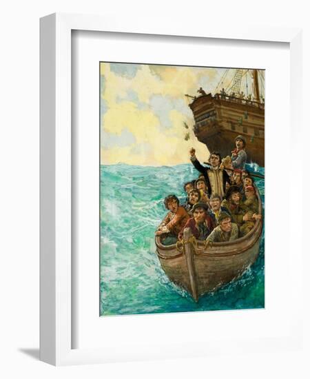 Captain Bligh and the Few Being Cast Adrift-Kenneth John Petts-Framed Giclee Print