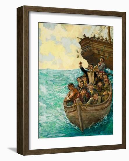 Captain Bligh and the Few Being Cast Adrift-Kenneth John Petts-Framed Giclee Print