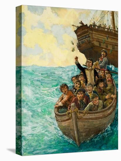 Captain Bligh and the Few Being Cast Adrift-Kenneth John Petts-Stretched Canvas