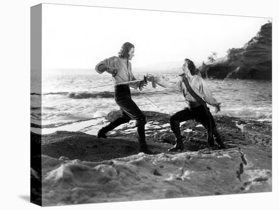 Captain Blood, Errol Flynn, Basil Rathbone, 1935-null-Stretched Canvas