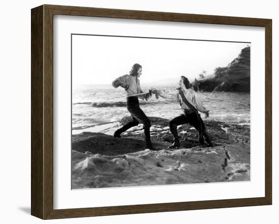 Captain Blood, Errol Flynn, Basil Rathbone, 1935-null-Framed Photo