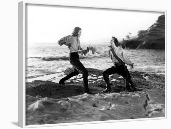 Captain Blood, Errol Flynn, Basil Rathbone, 1935-null-Framed Photo