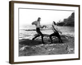 Captain Blood, Errol Flynn, Basil Rathbone, 1935-null-Framed Photo