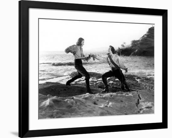 Captain Blood, Errol Flynn, Basil Rathbone, 1935-null-Framed Photo