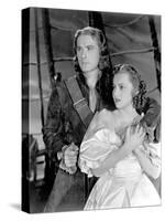 Captain Blood, Errol Flynn, Olivia De Havilland, 1935-null-Stretched Canvas