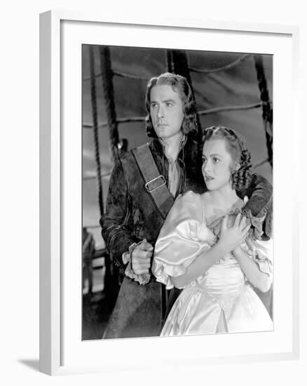 Captain Blood, Errol Flynn, Olivia De Havilland, 1935-null-Framed Photo