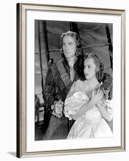 Captain Blood, Errol Flynn, Olivia De Havilland, 1935-null-Framed Photo