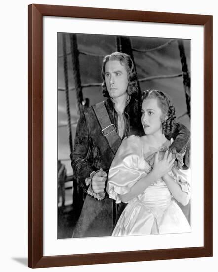 Captain Blood, Errol Flynn, Olivia De Havilland, 1935-null-Framed Photo