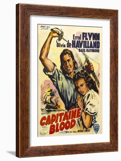 Captain Blood, German Movie Poster, 1935-null-Framed Art Print