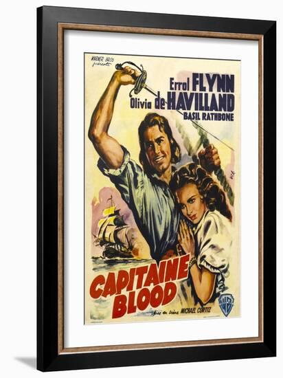 Captain Blood, German Movie Poster, 1935-null-Framed Art Print