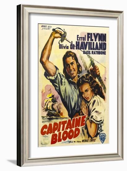 Captain Blood, German Movie Poster, 1935-null-Framed Art Print