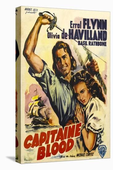 Captain Blood, German Movie Poster, 1935-null-Stretched Canvas
