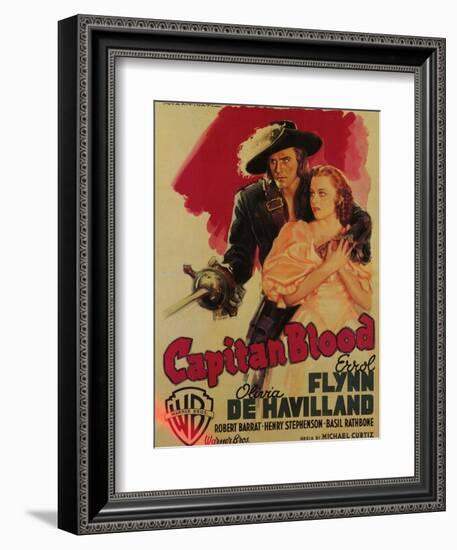 Captain Blood, Italian Movie Poster, 1935-null-Framed Art Print