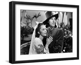 Captain Blood, Olivia De Havilland, Errol Flynn, 1935-null-Framed Photo