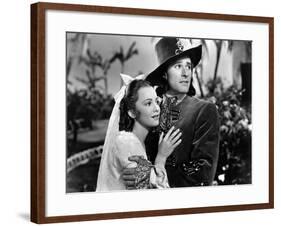 Captain Blood, Olivia De Havilland, Errol Flynn, 1935-null-Framed Photo