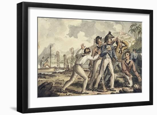 Captain Burney Discovering His Murdered Shipmates', from the Voyages of Captain Cook-Isaac Robert Cruikshank-Framed Giclee Print