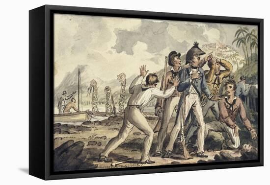 Captain Burney Discovering His Murdered Shipmates', from the Voyages of Captain Cook-Isaac Robert Cruikshank-Framed Stretched Canvas