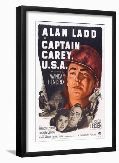 Captain Carey, U.S.A., Wanda Hendrix, Alan Ladd, 1950-null-Framed Art Print