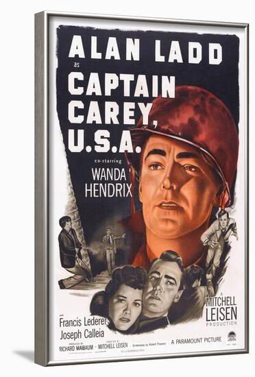 Captain Carey, U.S.A., Wanda Hendrix, Alan Ladd, 1950-null-Framed Art Print