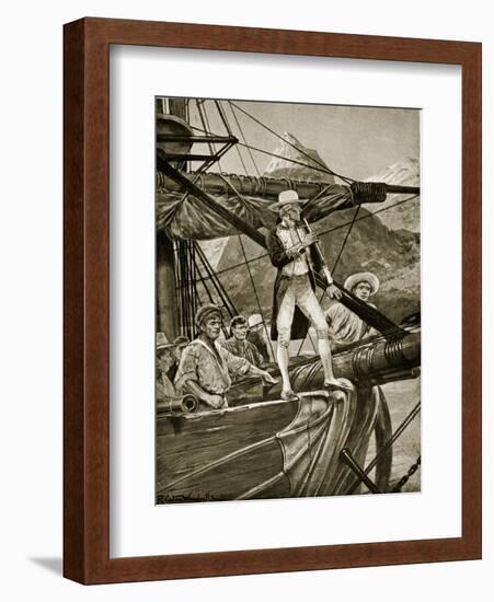 Captain Cook Approaching New Zealand-Richard Caton Woodville II-Framed Giclee Print