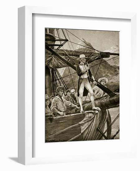 Captain Cook Approaching New Zealand-Richard Caton Woodville II-Framed Giclee Print