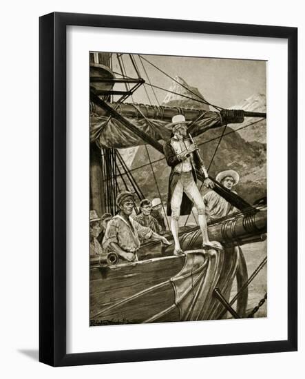 Captain Cook Approaching New Zealand-Richard Caton Woodville II-Framed Giclee Print
