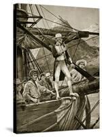 Captain Cook Approaching New Zealand-Richard Caton Woodville II-Stretched Canvas