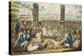 Captain Cook at the Island of Otaheite', from the Voyages of Captain Cook-Isaac Robert Cruikshank-Stretched Canvas
