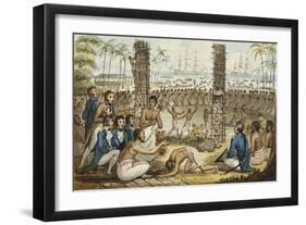 Captain Cook at the Island of Otaheite', from the Voyages of Captain Cook-Isaac Robert Cruikshank-Framed Giclee Print